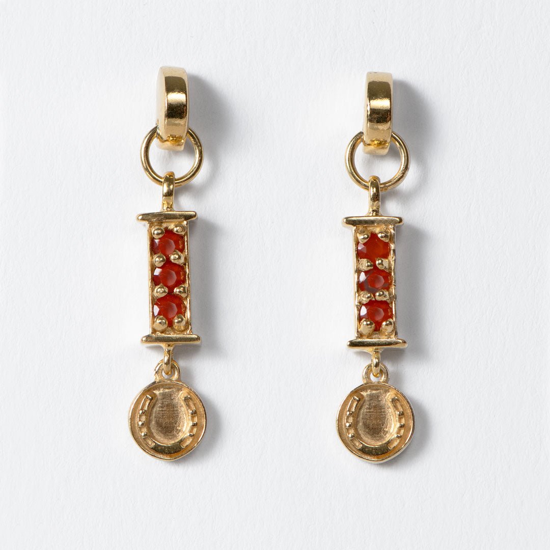Urban Equestrian - Prism - Carnelian Horseshoe Coin Earring