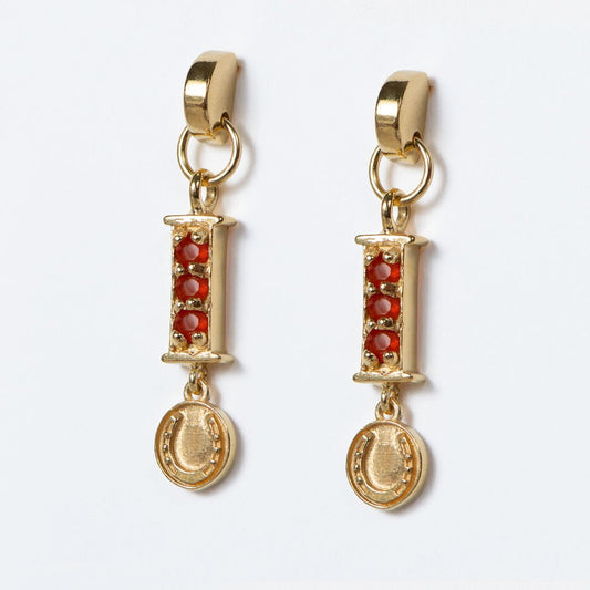 Urban Equestrian - Prism - Carnelian Horseshoe Coin Earring