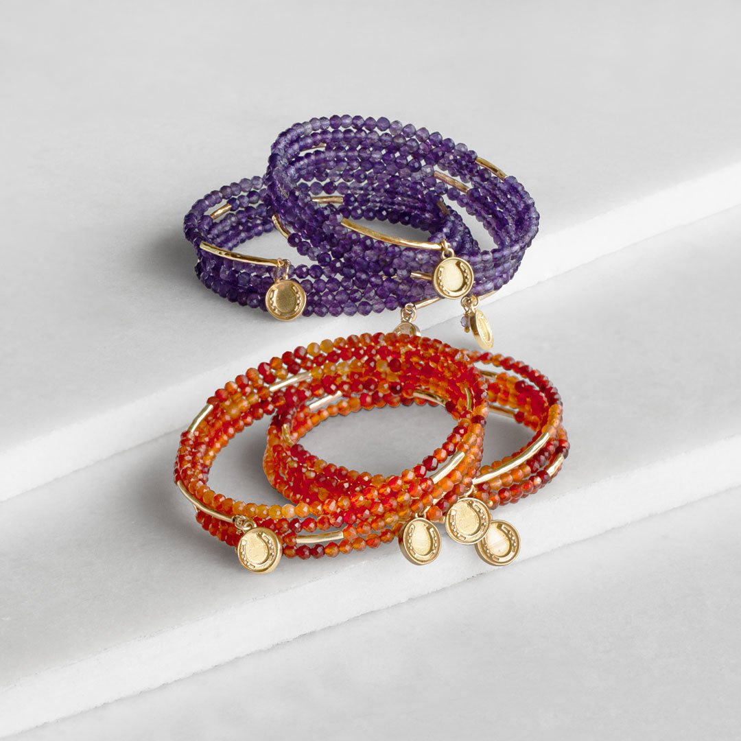 Urban Equestrian - Prism - Carnelian Horseshoe Coin Equestrian Bracelet
