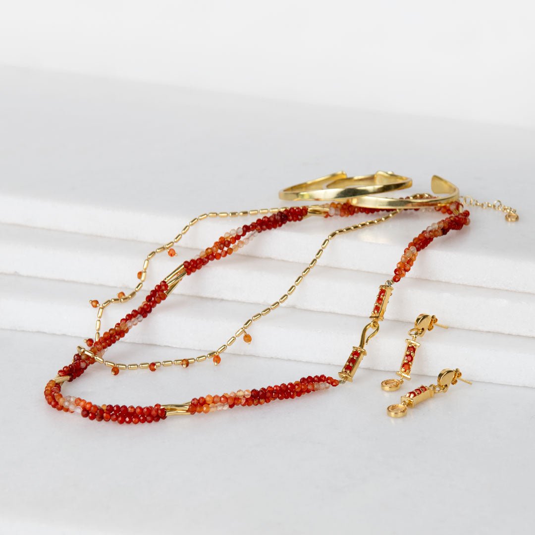Urban Equestrian - Prism - Carnelian Horseshoe Coin Equestrian Bracelet