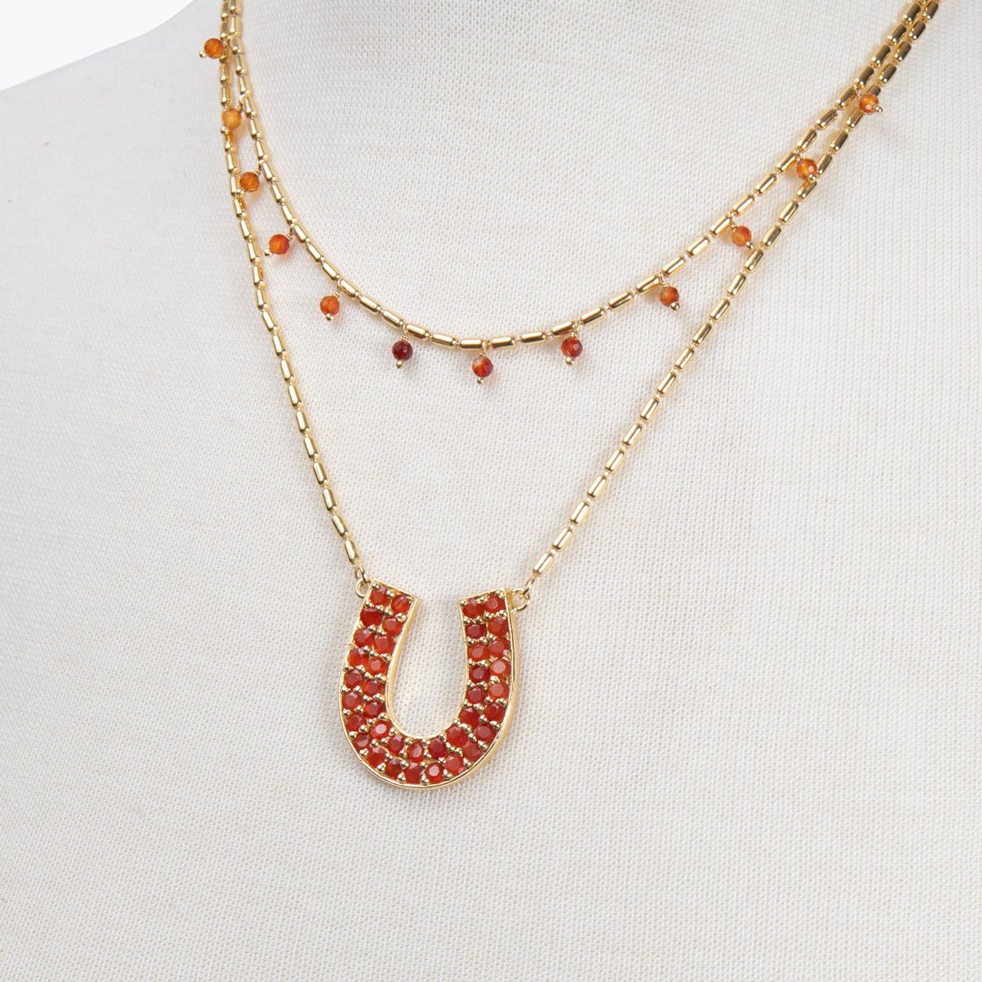Urban Equestrian - Prism - Carnelian Horseshoe Coin Equestrian Bracelet