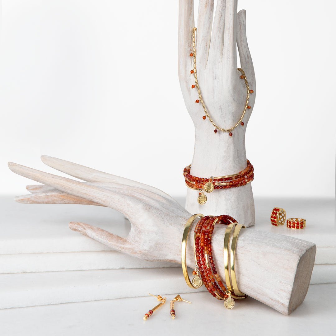 Urban Equestrian - Prism - Carnelian Pave Horseshoe Earring