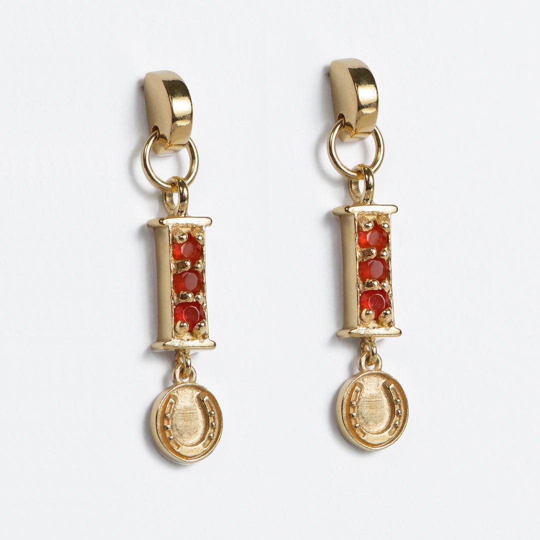 Urban Equestrian - Prism - Carnelian Pave Horseshoe Earring