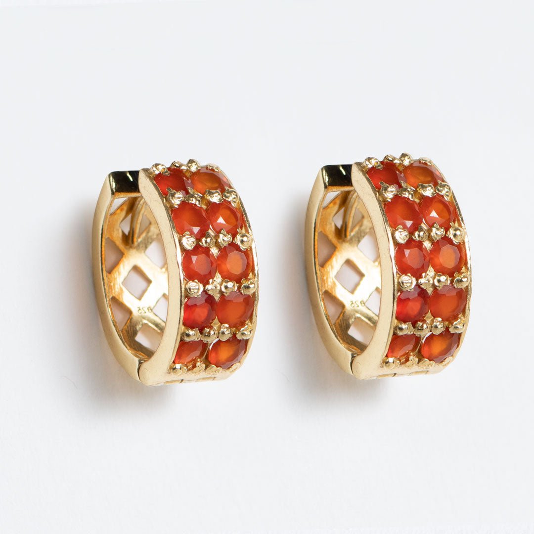 Urban Equestrian - Prism - Carnelian Pave Horseshoe Earring