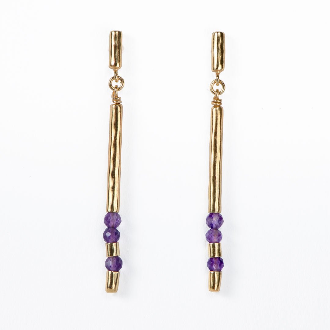 Urban Equestrian - Prism - Linea Amethyst Equestrian Earring