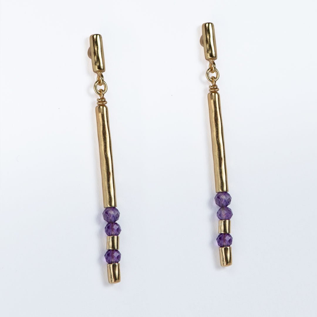 Urban Equestrian - Prism - Linea Amethyst Equestrian Earring