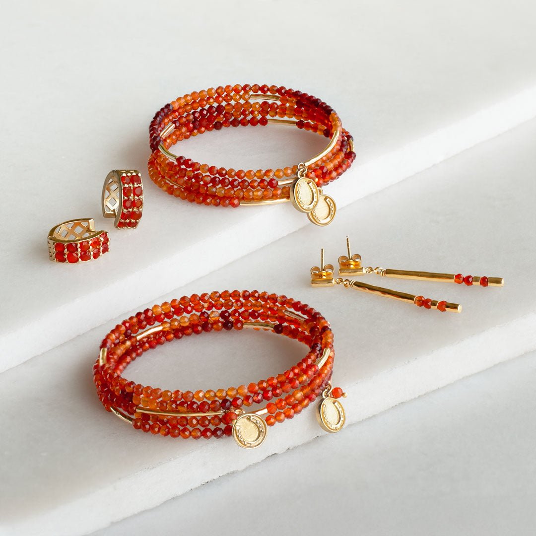 Urban Equestrian - Prism - Linea Carnelian Equestrian Earring