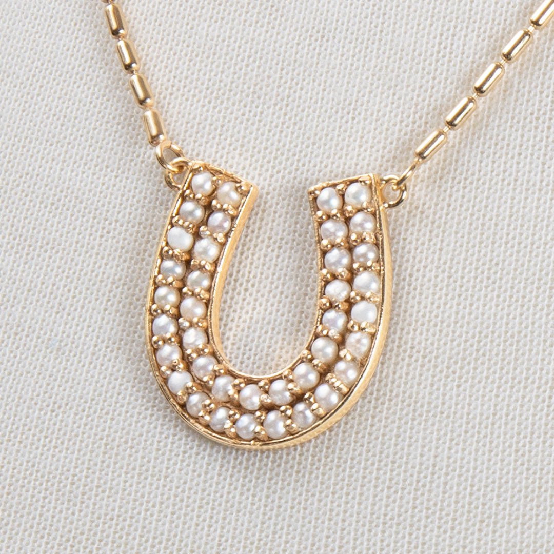 Urban Equestrian - Prism - Pearl Equestrian Horseshoe Necklace & Choker