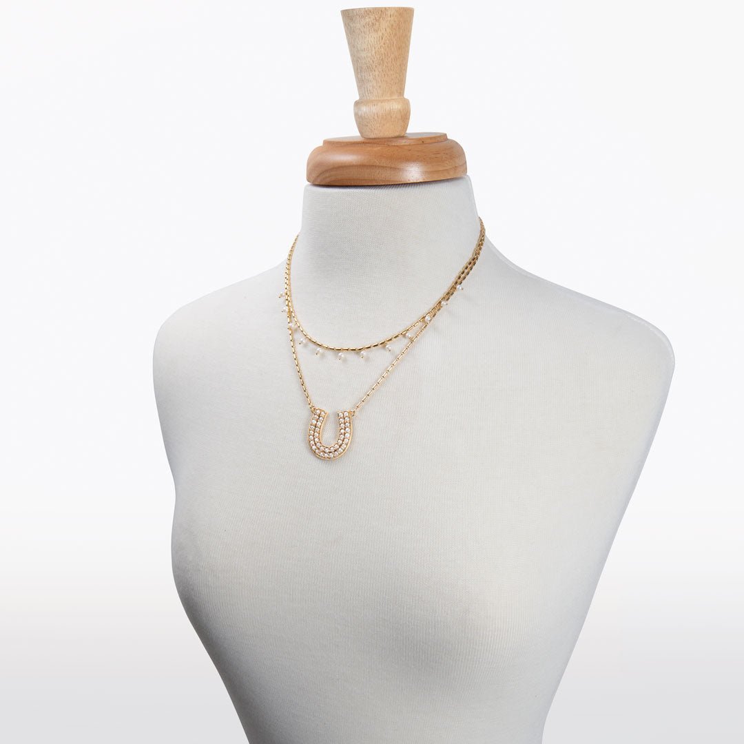 Urban Equestrian - Prism - Pearl Equestrian Horseshoe Necklace & Choker