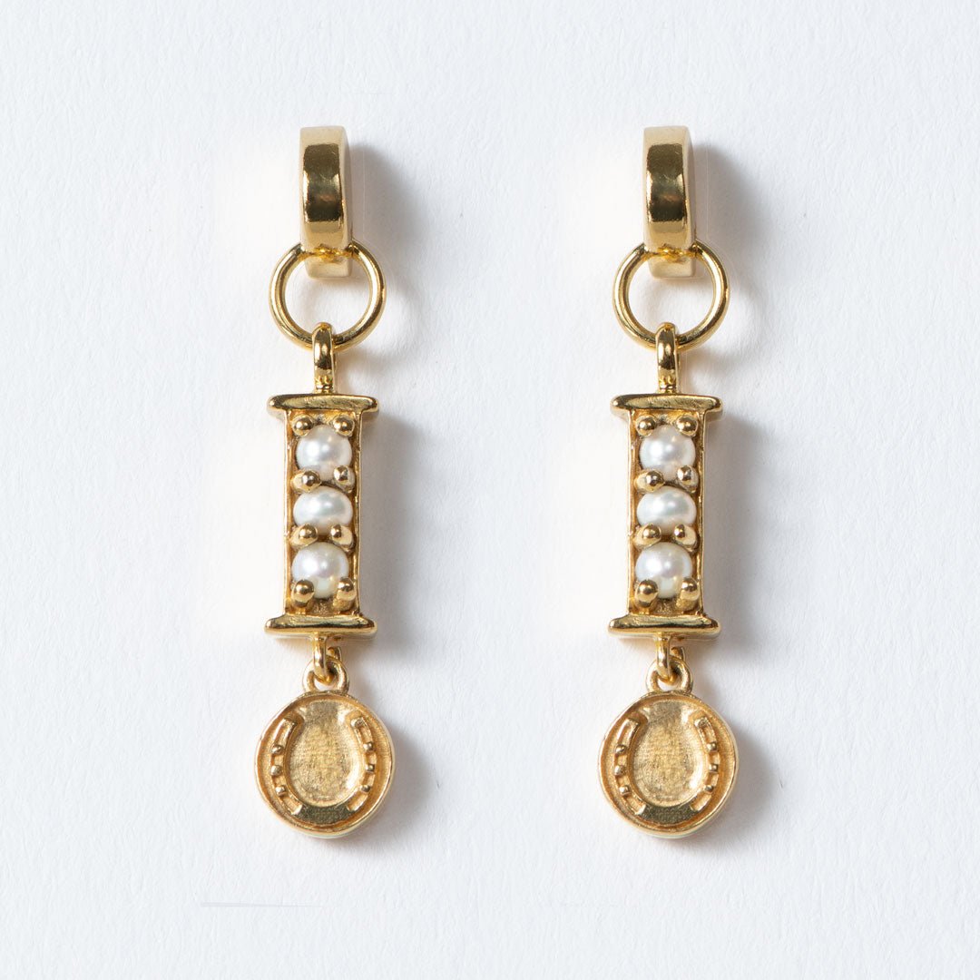 Urban Equestrian - Prism - Pearl Horseshoe Coin Earring