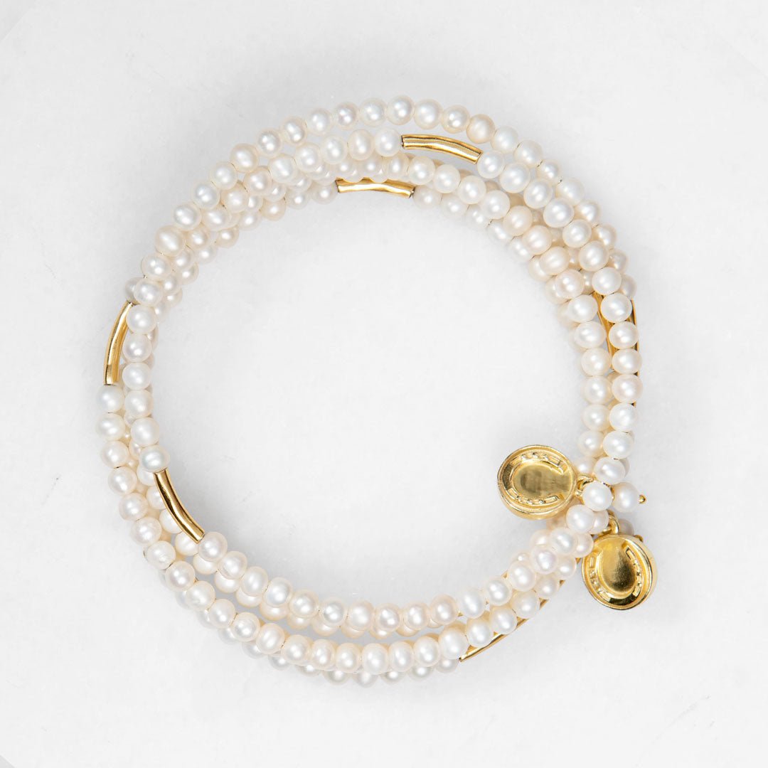 Urban Equestrian - Prism - Pearl Horseshoe Coin Equestrian Bracelet
