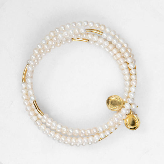 Urban Equestrian - Prism - Pearl Horseshoe Coin Equestrian Bracelet