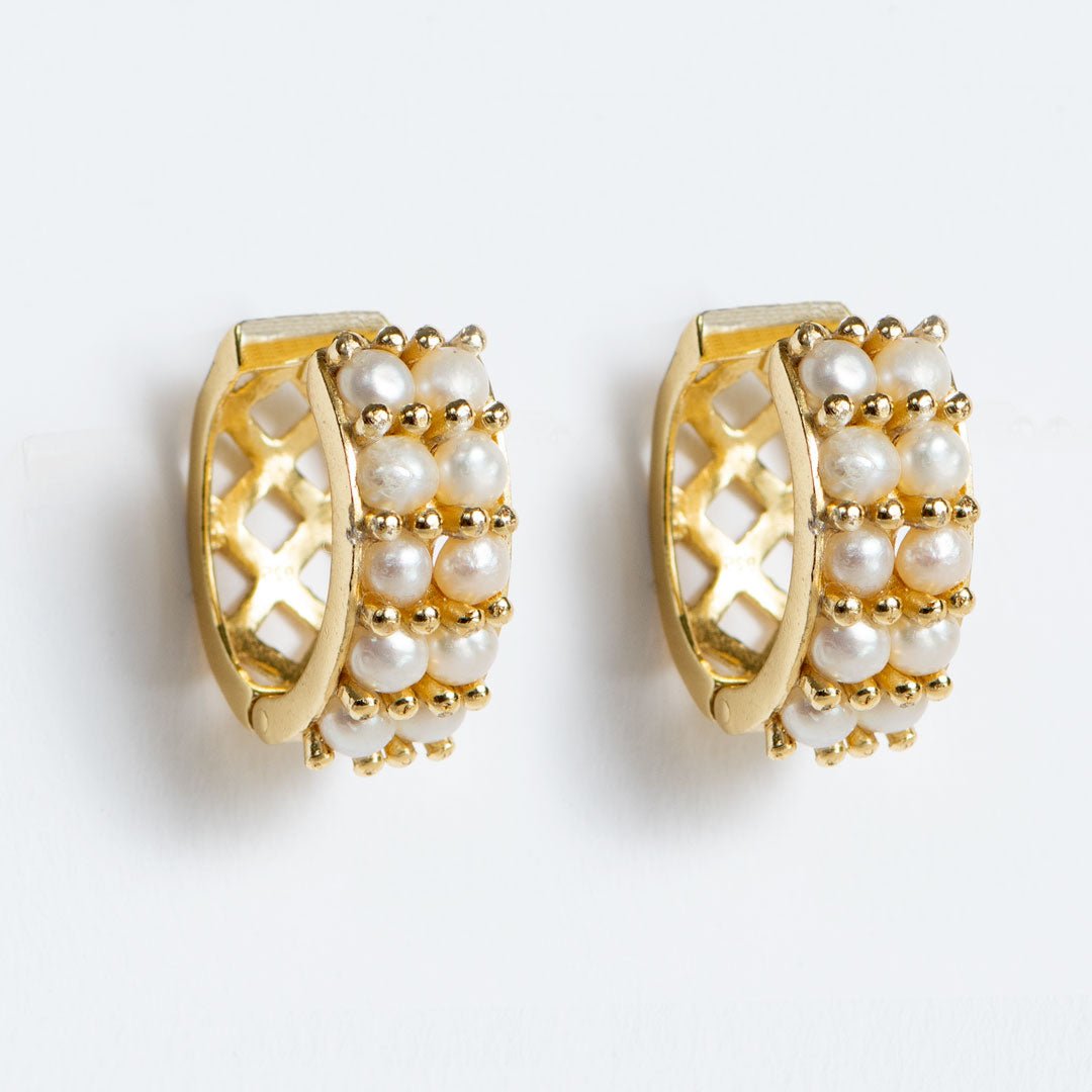 Urban Equestrian - Prism - Pearl Pave Horseshoe Earring