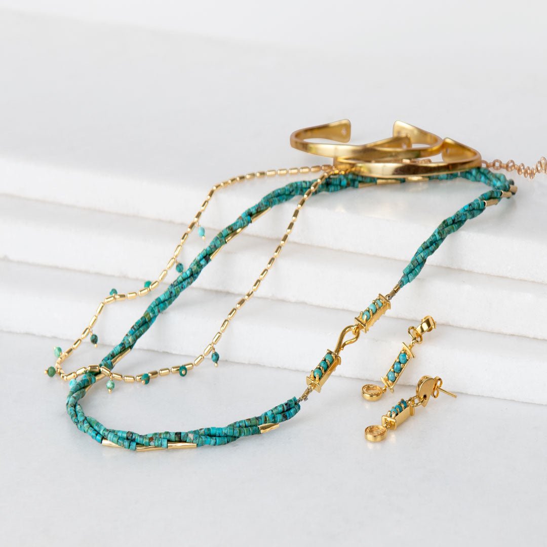 Urban Equestrian - Prism - Turquoise Equestrian Horseshoe Necklace & Choker