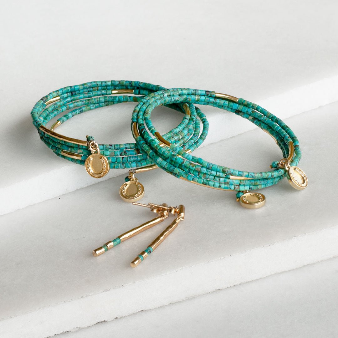 Urban Equestrian - Prism - Turquoise Equestrian Horseshoe Necklace & Choker