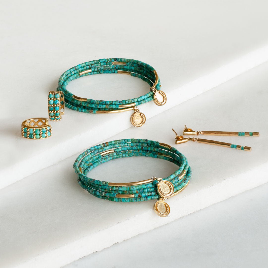 Urban Equestrian - Prism - Turquoise Equestrian Horseshoe Necklace & Choker