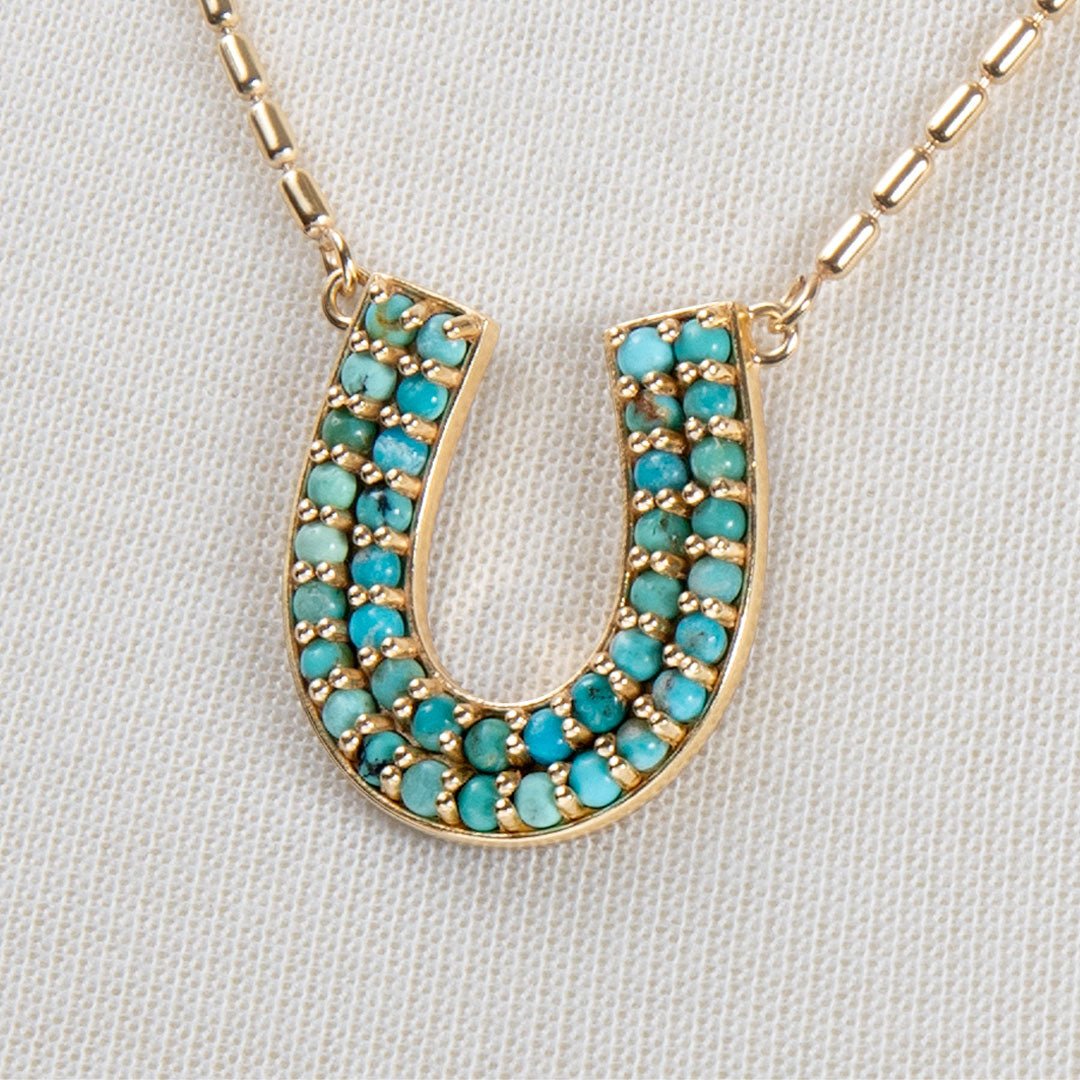 Urban Equestrian - Prism - Turquoise Equestrian Horseshoe Necklace & Choker