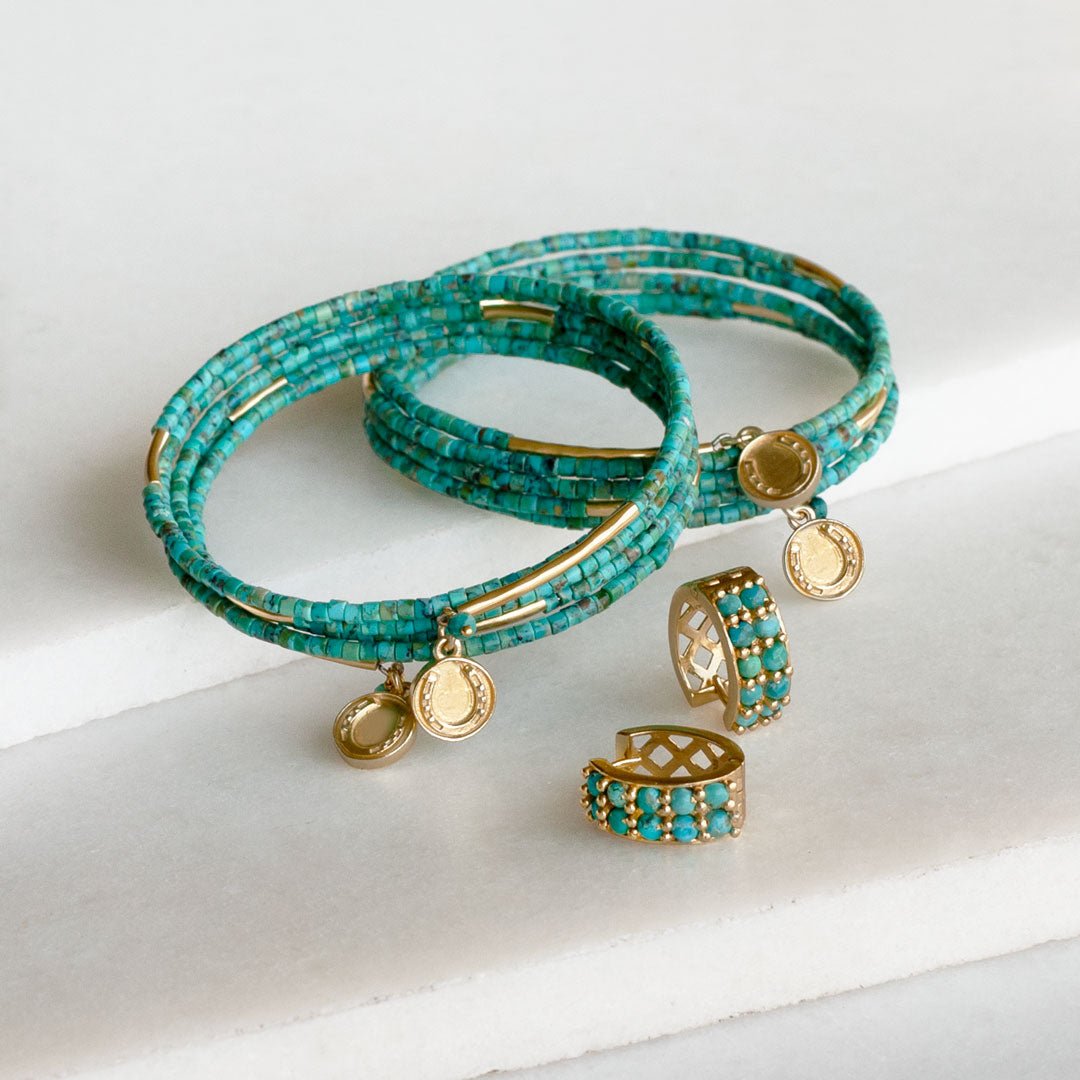 Urban Equestrian - Prism - Turquoise Equestrian Horseshoe Necklace & Choker