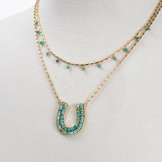 Urban Equestrian - Prism - Turquoise Equestrian Horseshoe Necklace & Choker