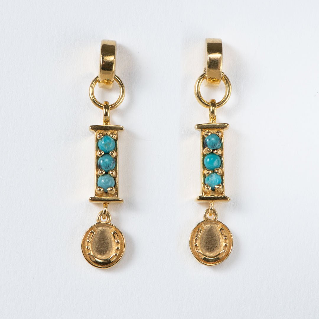 Urban Equestrian - Prism - Turquoise Horseshoe Coin Earring