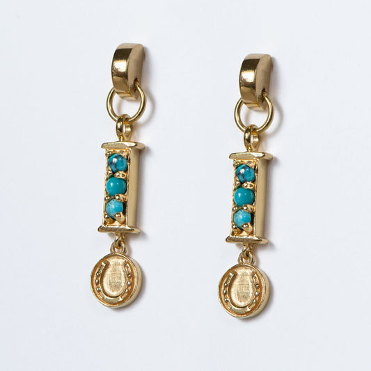 Urban Equestrian - Prism - Turquoise Horseshoe Coin Earring