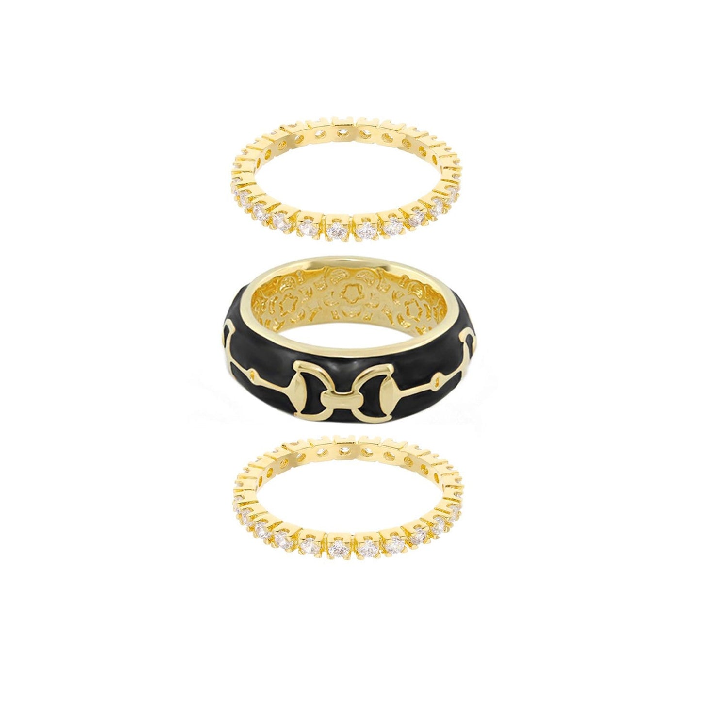 Lauren G Adams - Equestrian Stirrup Ring Set - Bit