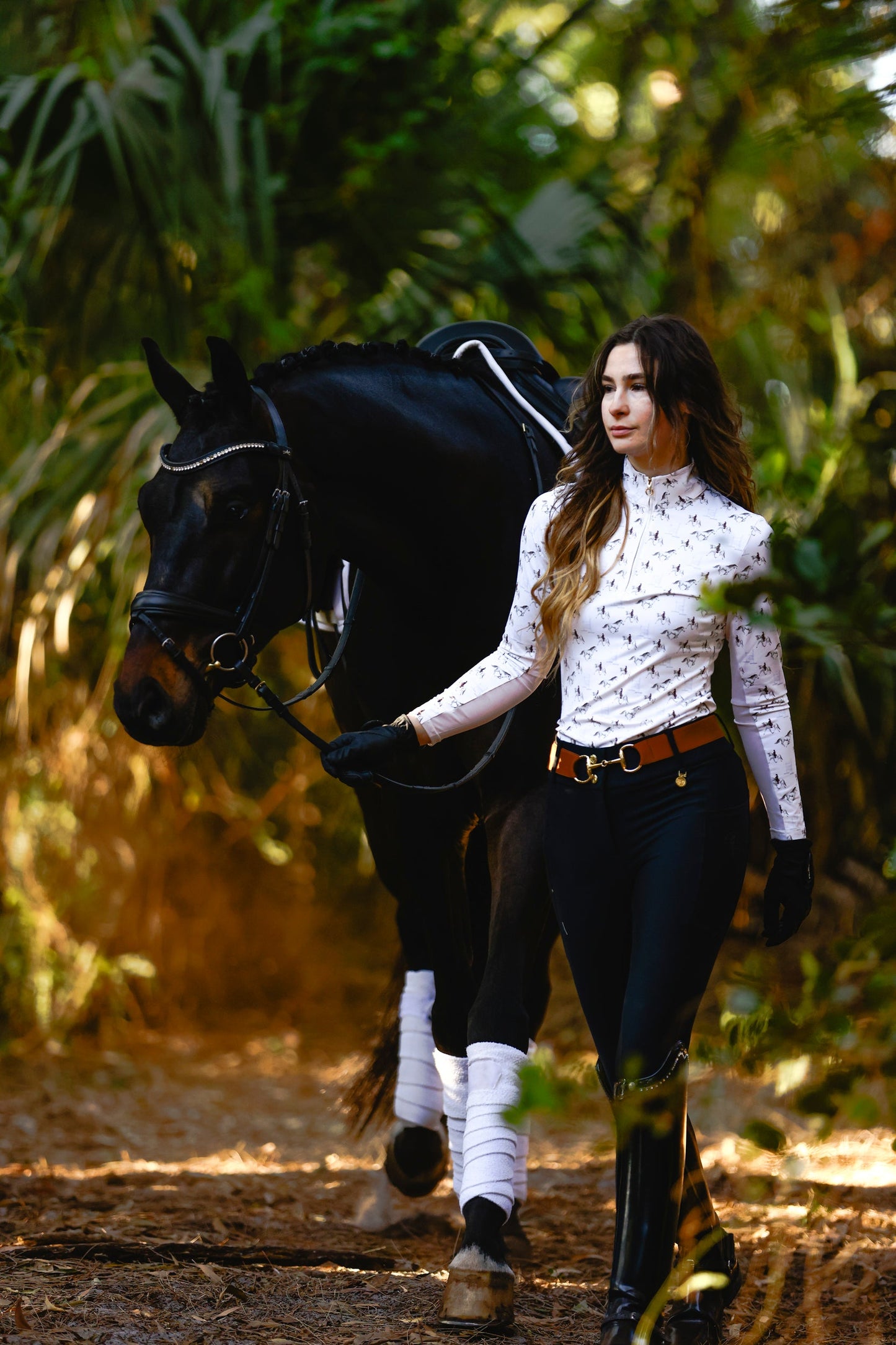 The Proper Fox - Ladies Grey Horse Sun Shirt