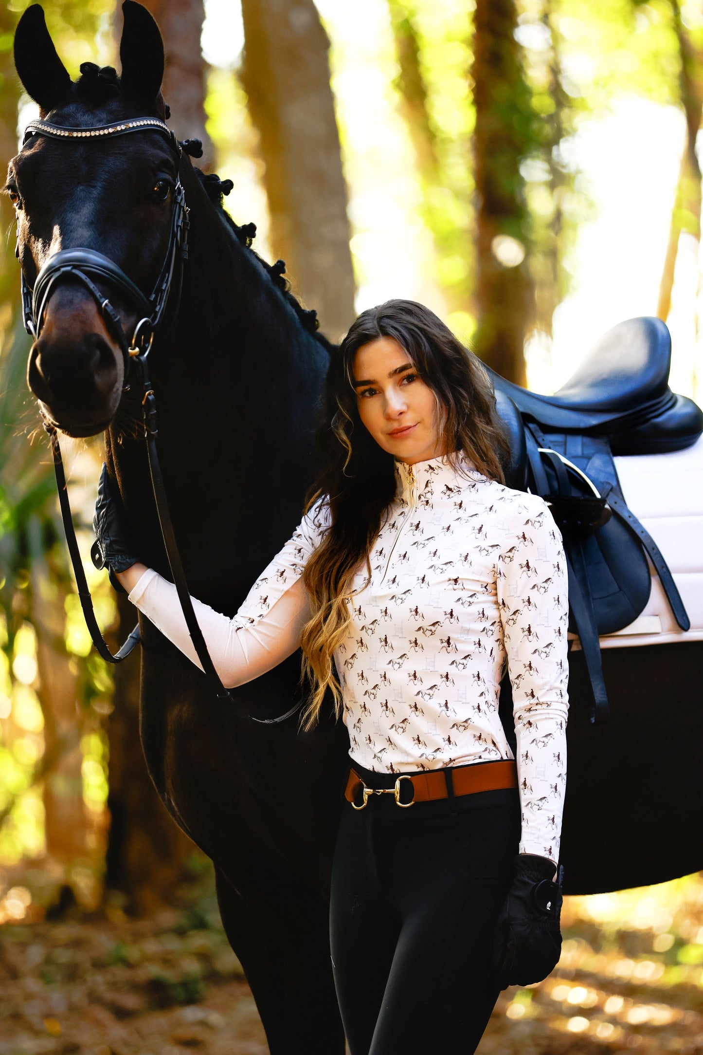 The Proper Fox - Ladies Grey Horse Sun Shirt