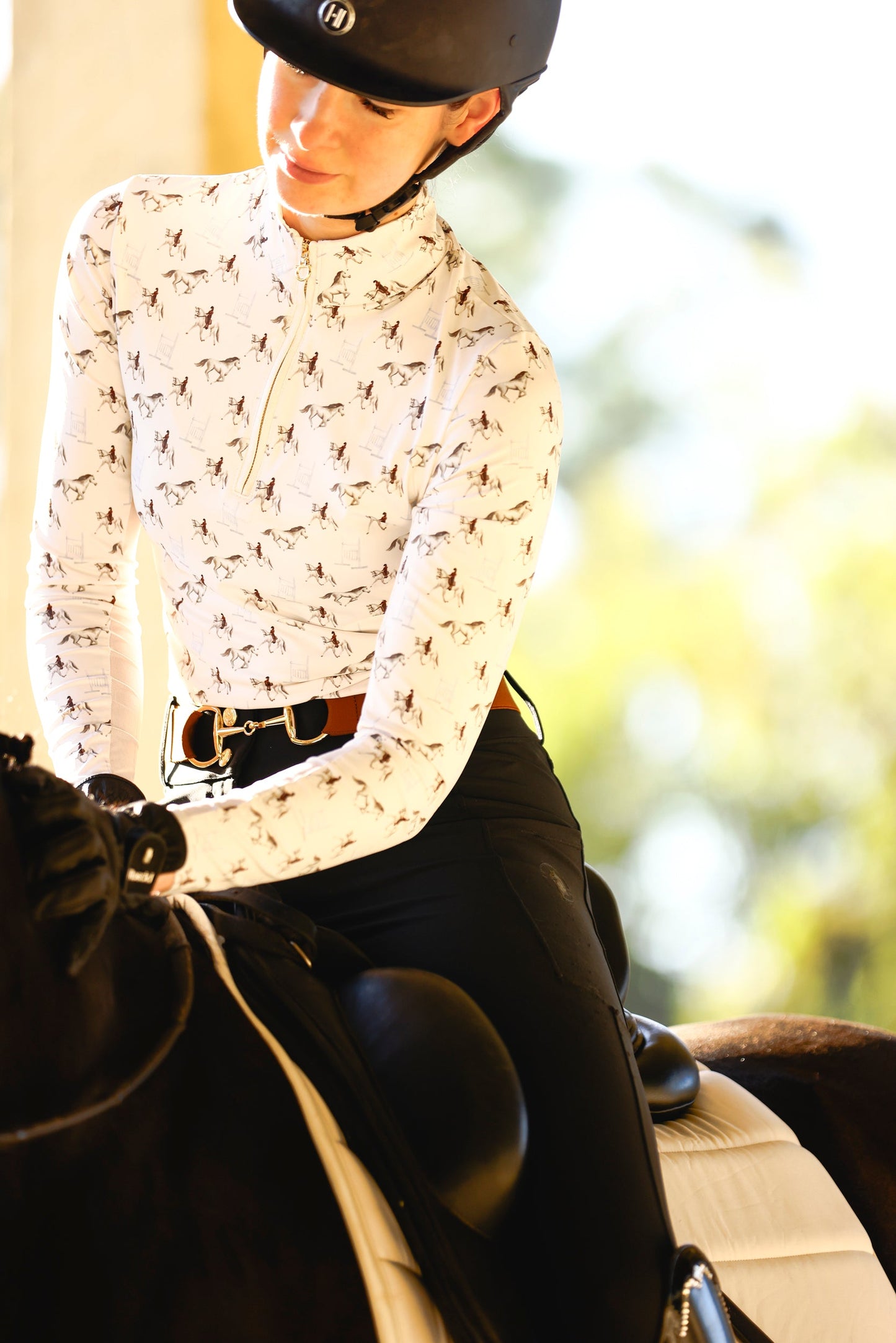 The Proper Fox - Ladies Grey Horse Sun Shirt