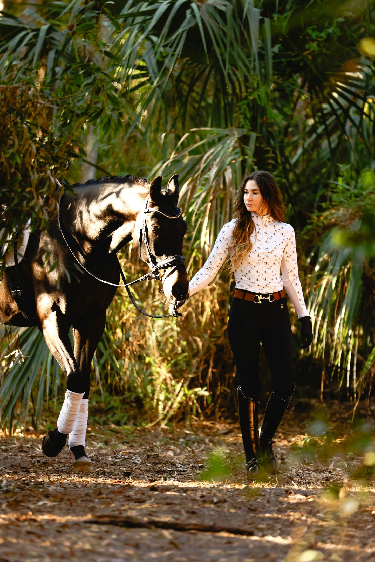 The Proper Fox - Ladies Grey Horse Sun Shirt