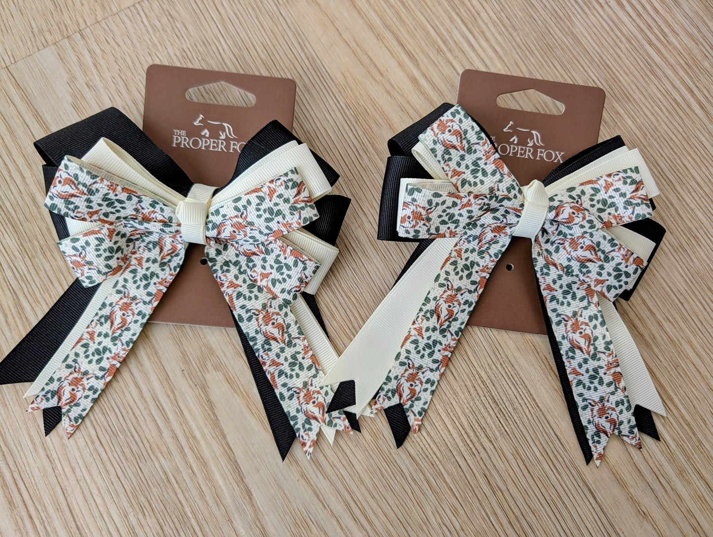The Proper Fox - Equestrian Horse Show Bow - Fox Pattern