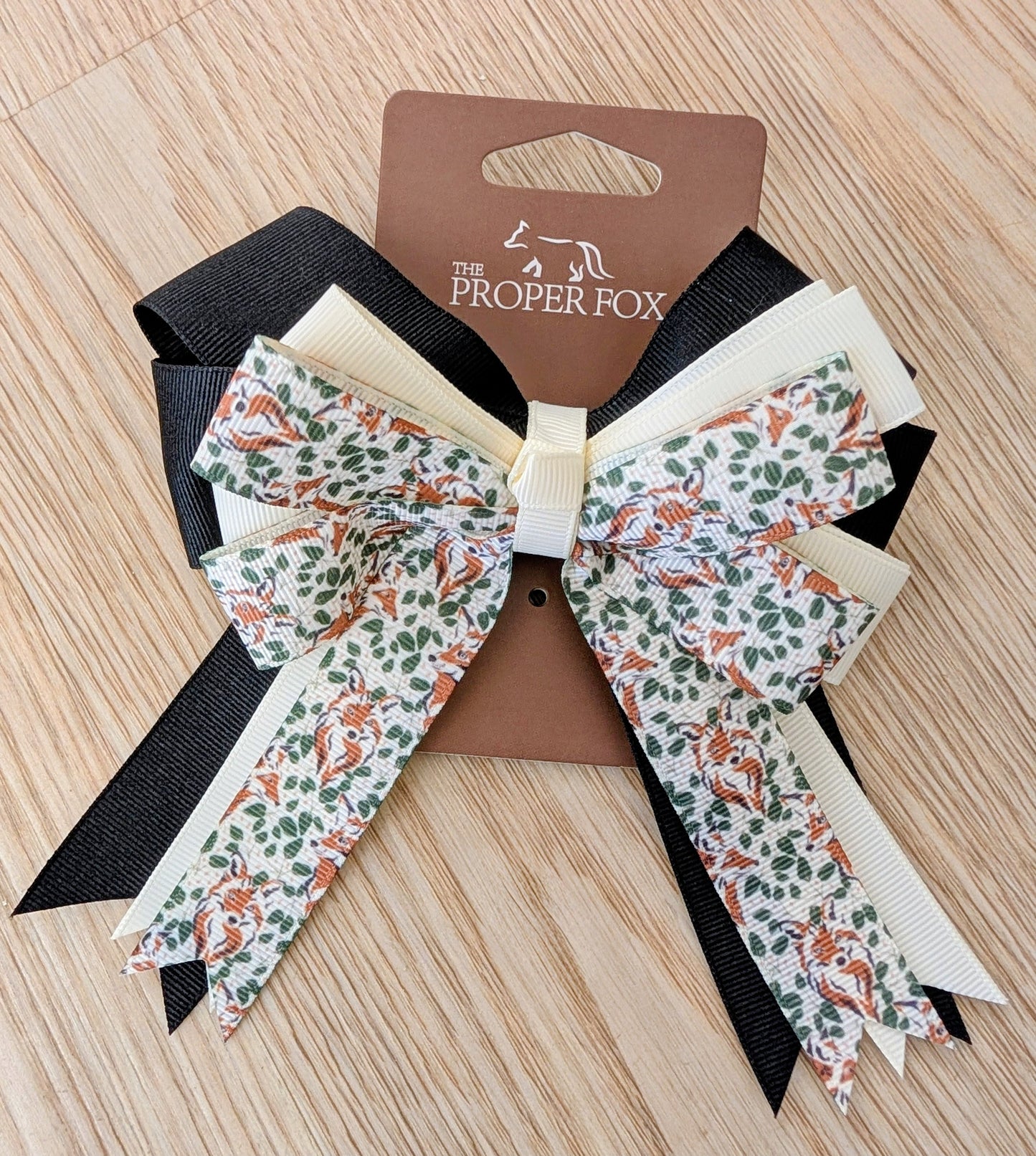 The Proper Fox - Equestrian Horse Show Bow - Fox Pattern