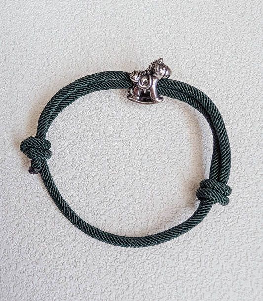 The Proper Fox - Hunter Green Pony Charm Bracelet