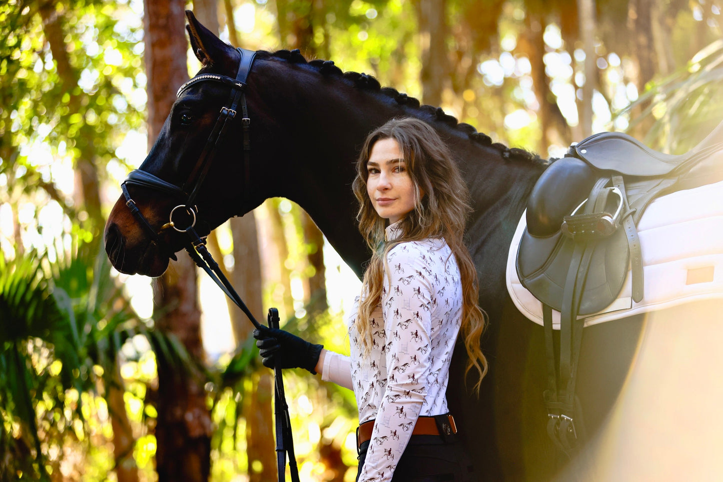 The Proper Fox - Ladies Grey Horse Sun Shirt