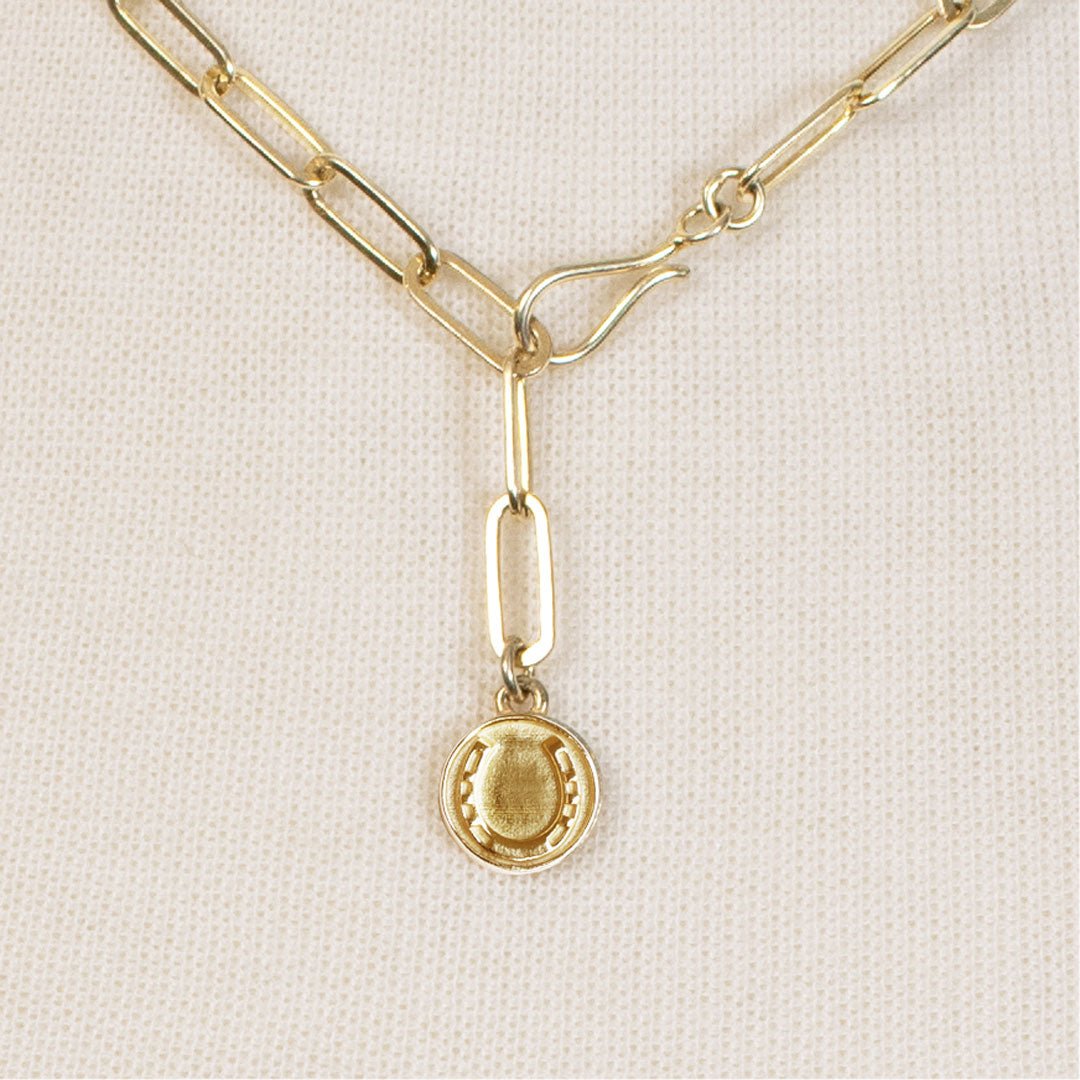 Urban Equestrian - Roxy - Paperclip Chain w/ Horseshoe Coin - Large Link in Gold