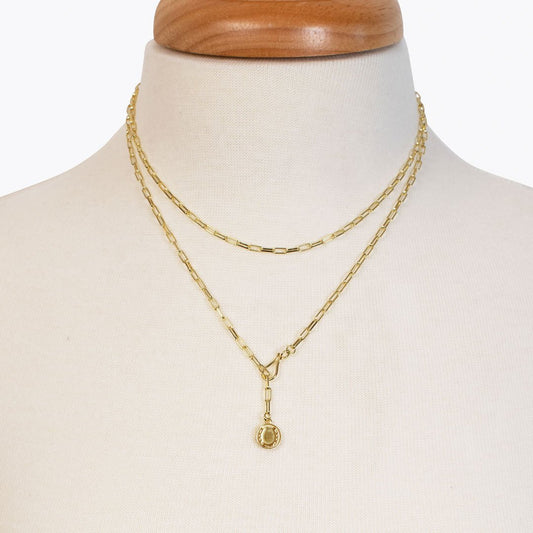 Urban Equestrian - Roxy - Paperclip Chain w/ Horseshoe Coin - Petite Link in Gold