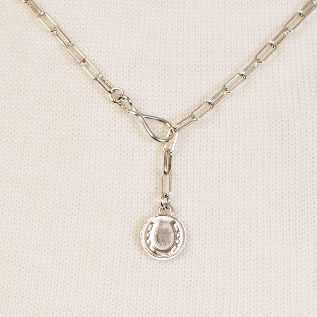 Urban Equestrian - Roxy - Paperclip Chain w/ Horseshoe Coin - Petite Link in Silver