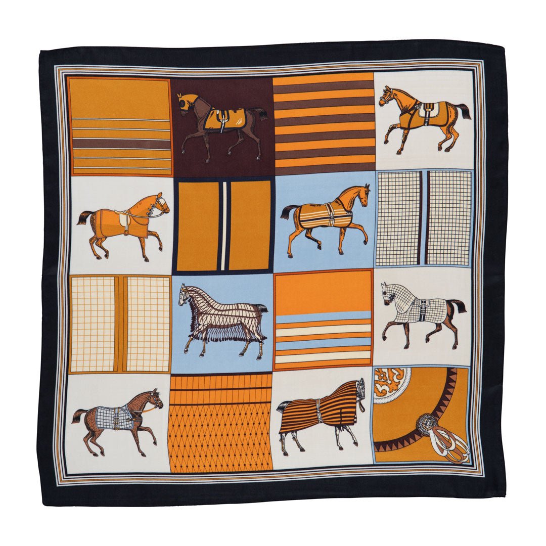 Urban Equestrian Signature - Stylized Equestrian Scarf in Black