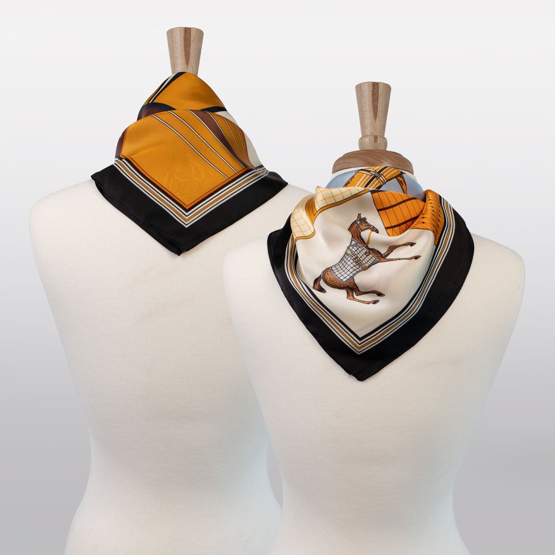 Urban Equestrian Signature - Stylized Equestrian Scarf in Black