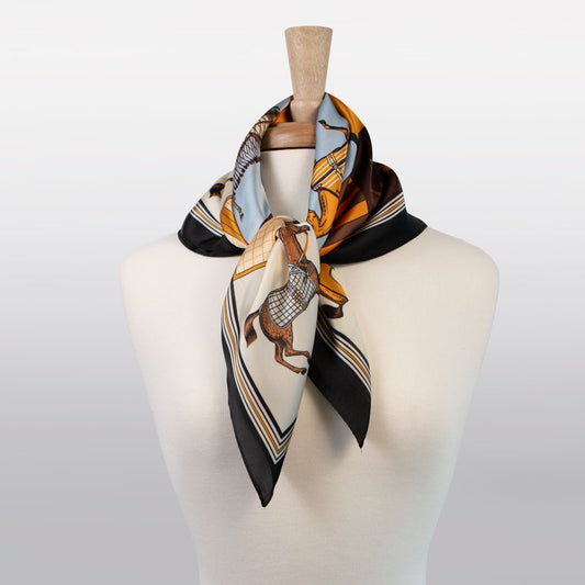Urban Equestrian Signature - Stylized Equestrian Scarf in Black