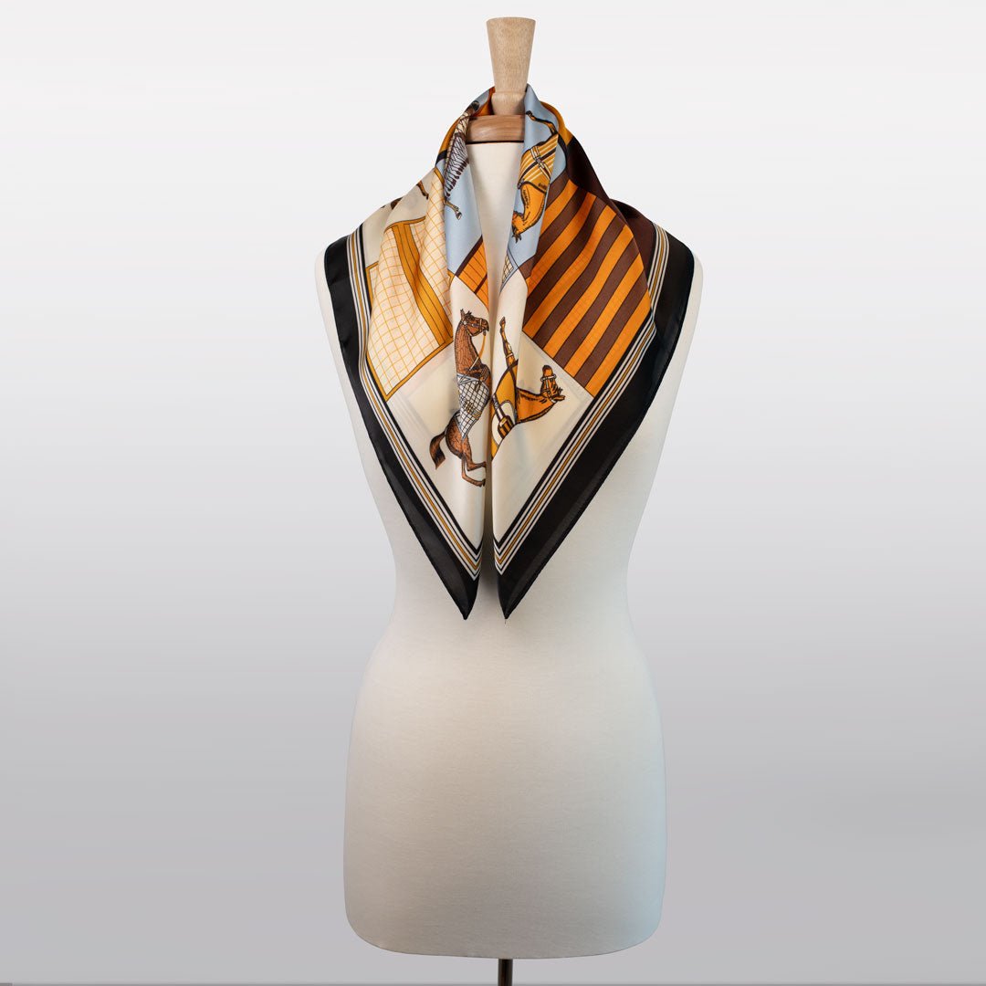 Urban Equestrian Signature - Stylized Equestrian Scarf in Black