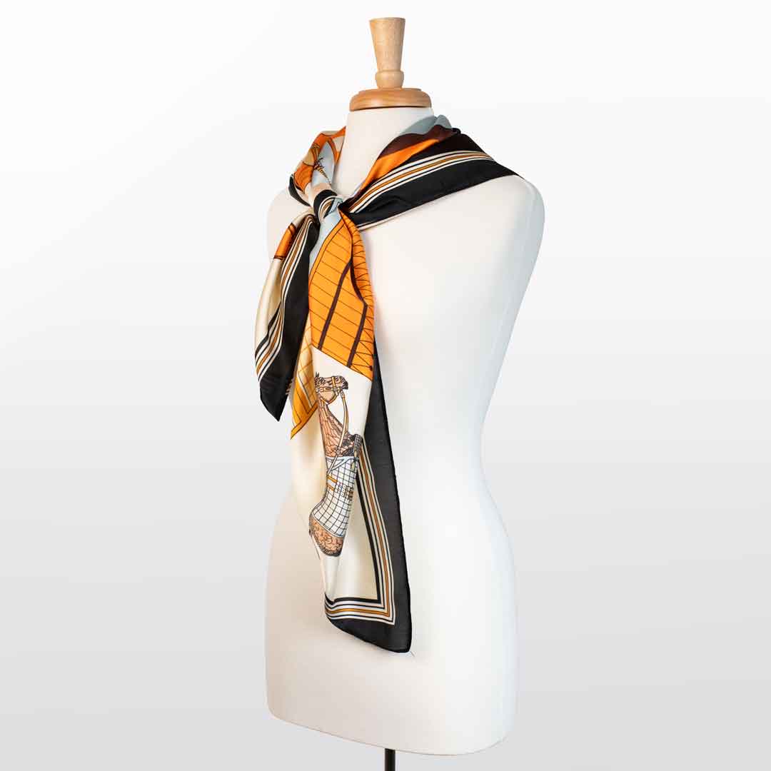 Urban Equestrian Signature - Oversize Equestrian Scarf in Black