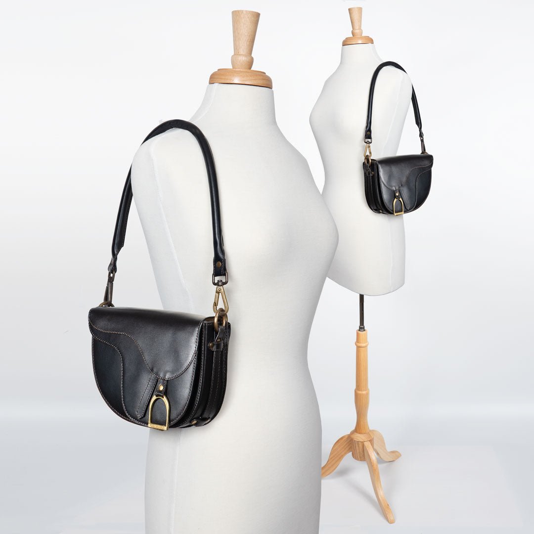 Urban Equestrian Signature Saddle Bag - Luxury Leather Handbag in Black