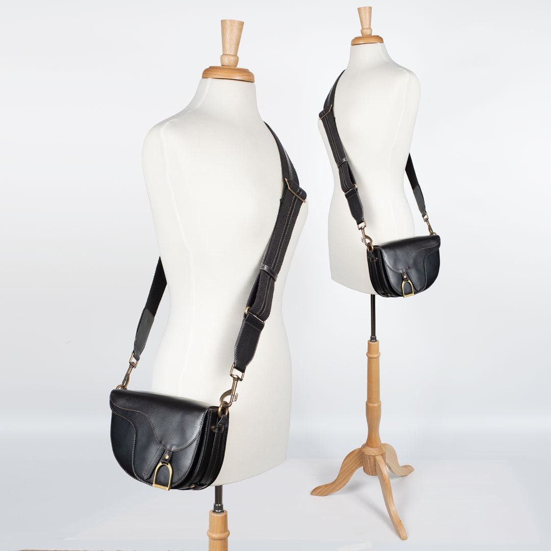 Urban Equestrian Signature Saddle Bag - Luxury Leather Handbag in Black