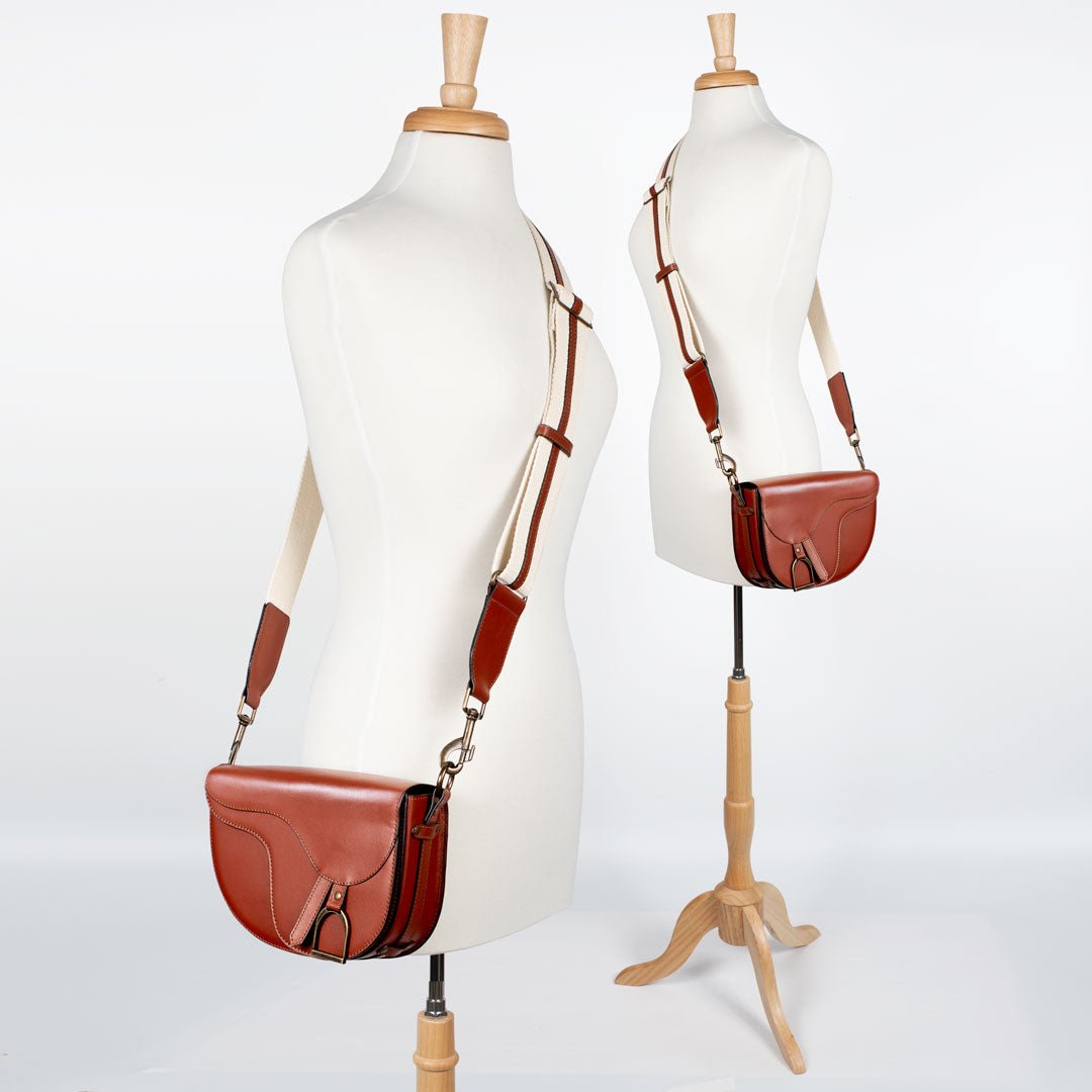 Urban Equestrian Signature Saddle Bag - Luxury Leather Handbag in Cognac