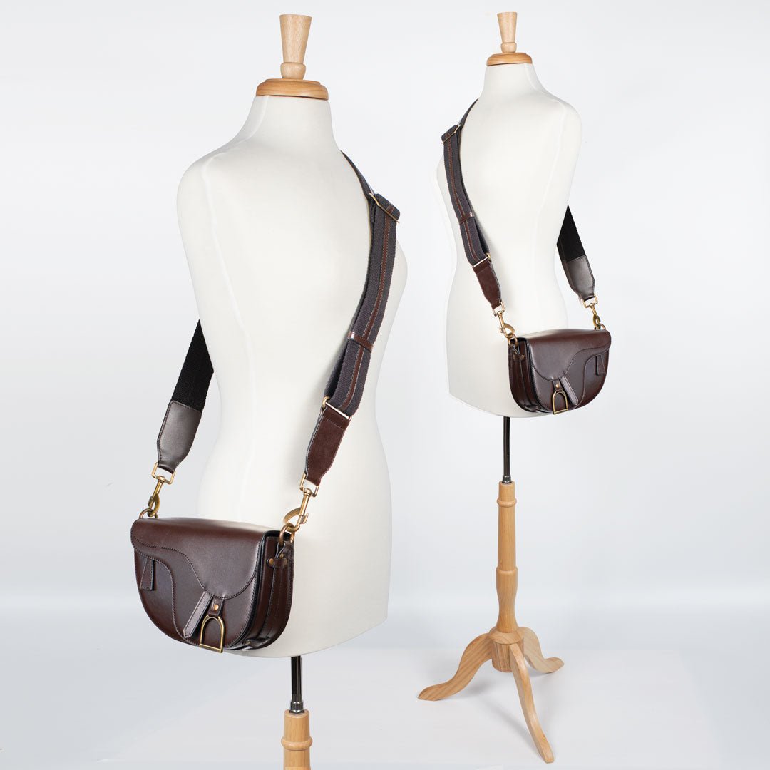 Urban Equestrian Signature Saddle Bag - Luxury Leather Handbag in Deep Brown