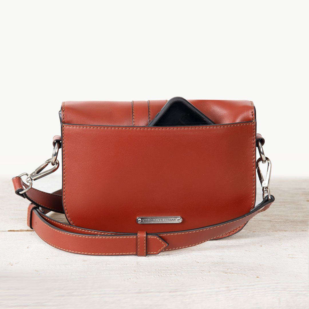 Urban Equestrian Signature Stirrup - Riding Stirrup Crossbody Luxury Leather Handbag in Cognac