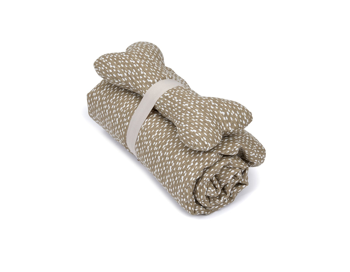 Jax & Bones - Blanket and Bone Toy Set- SlumberJax Dottie Tan