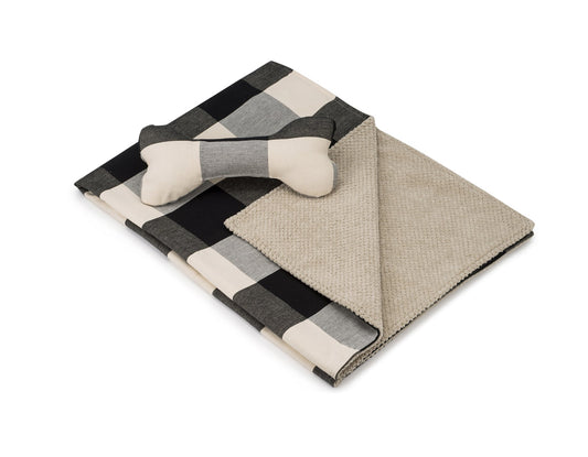 Jax & Bones - Blanket and Toy Bone- Buffalo Black