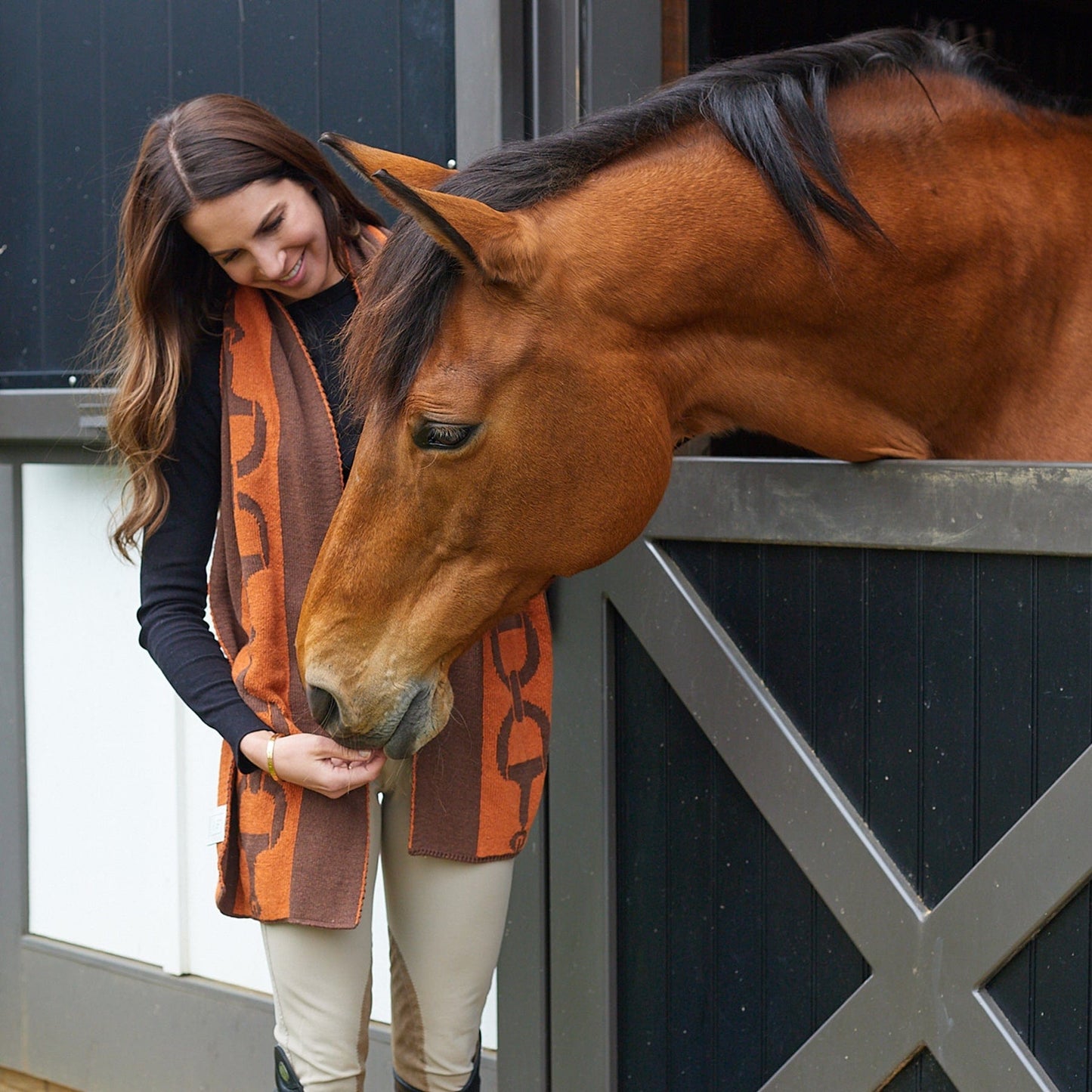 In2Green - Reversible Sustainable Knit Scarf - Snaffle Bit Striped
